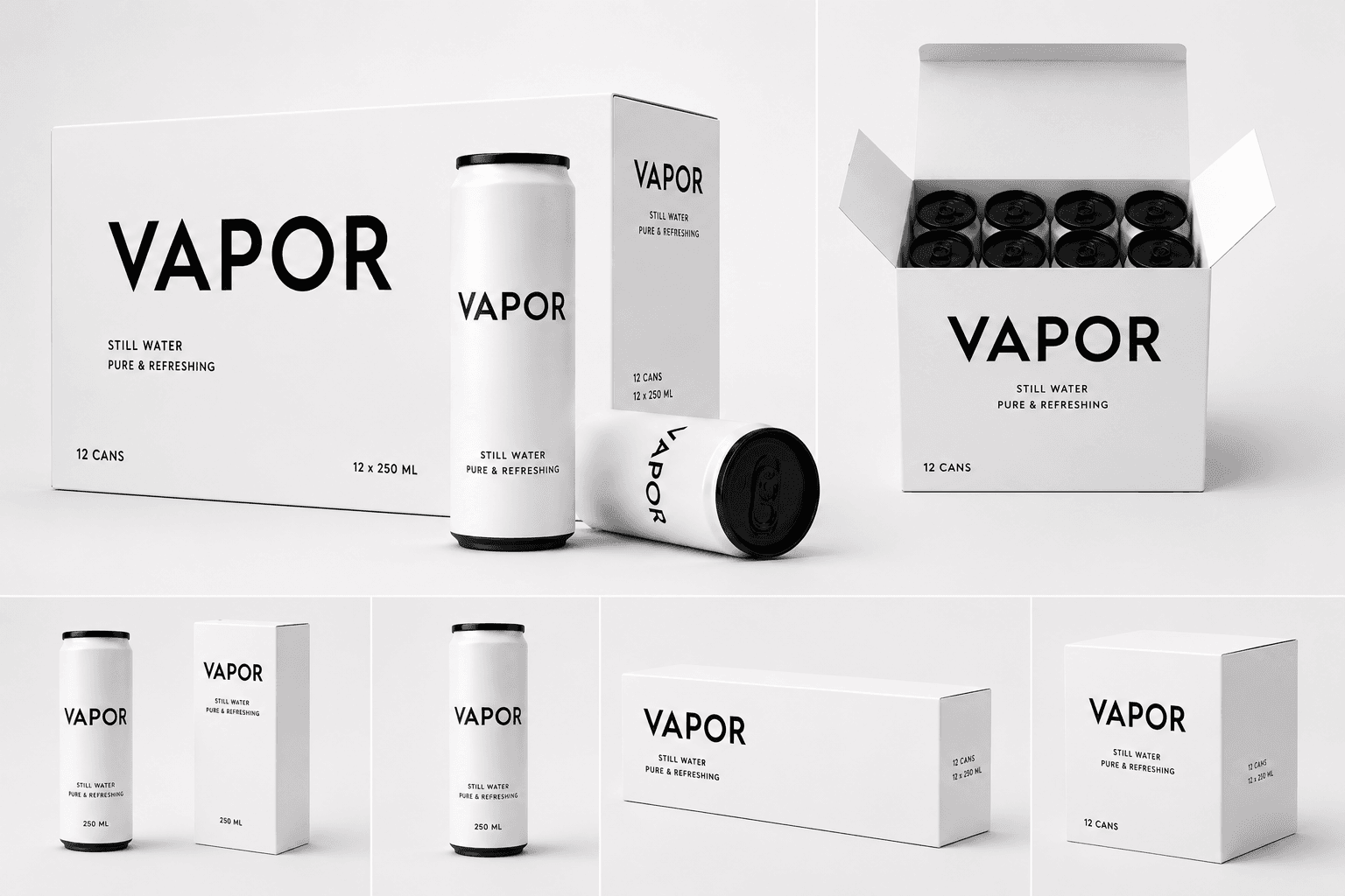 Minimal lifestyle shot of VAPOR water